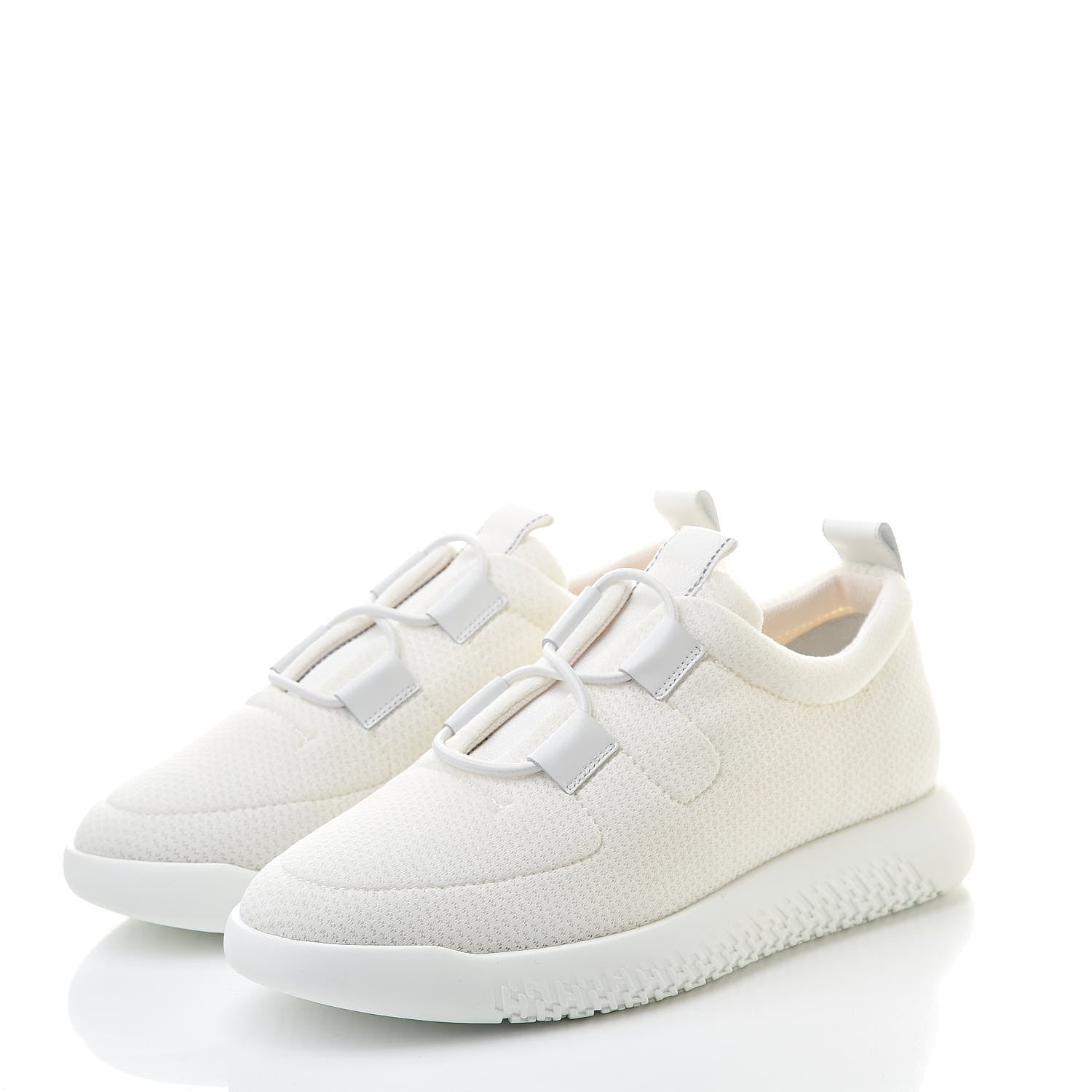 Hermes Mesh Technical Canvas Womens Team Sneakers 39 White 3 of 8