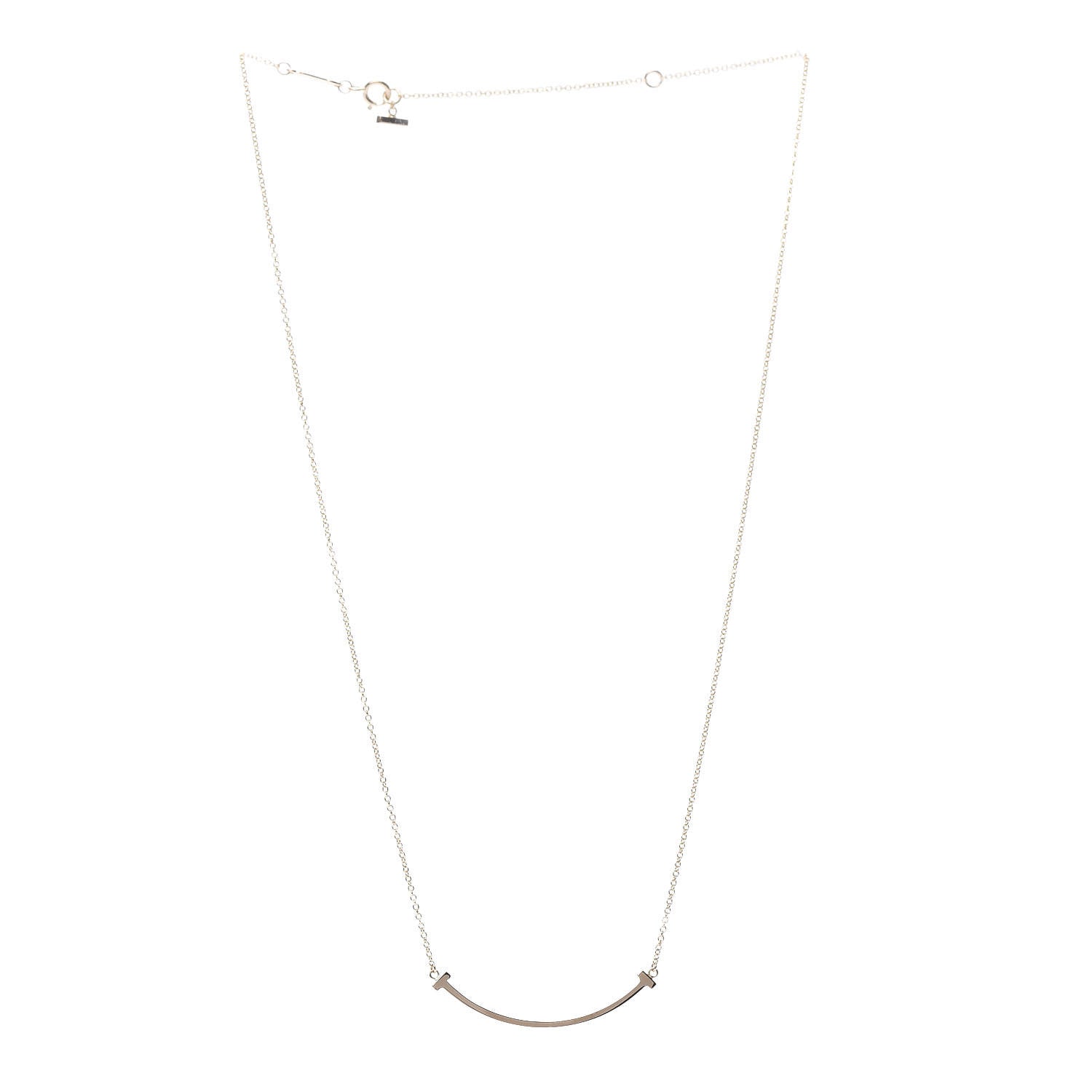 Tiffany 18K Rose Gold Small T Smile Pendant Necklace 3 of 6