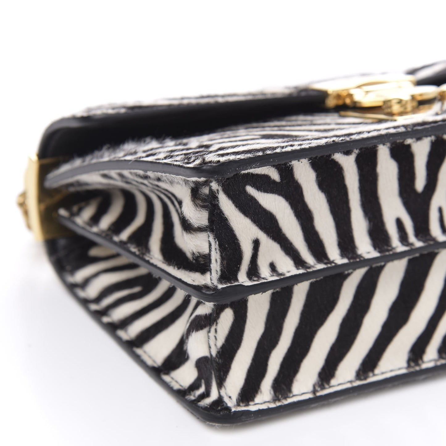 Cavallino Pony Hair Shoulder Bag White Black