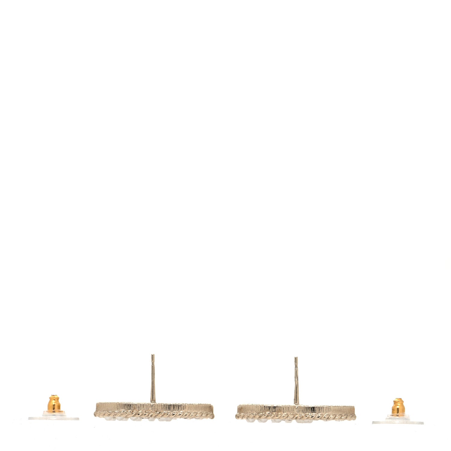 Chanel Pearl Crystal April In Paris CC Earrings Light Gold 3 of 4