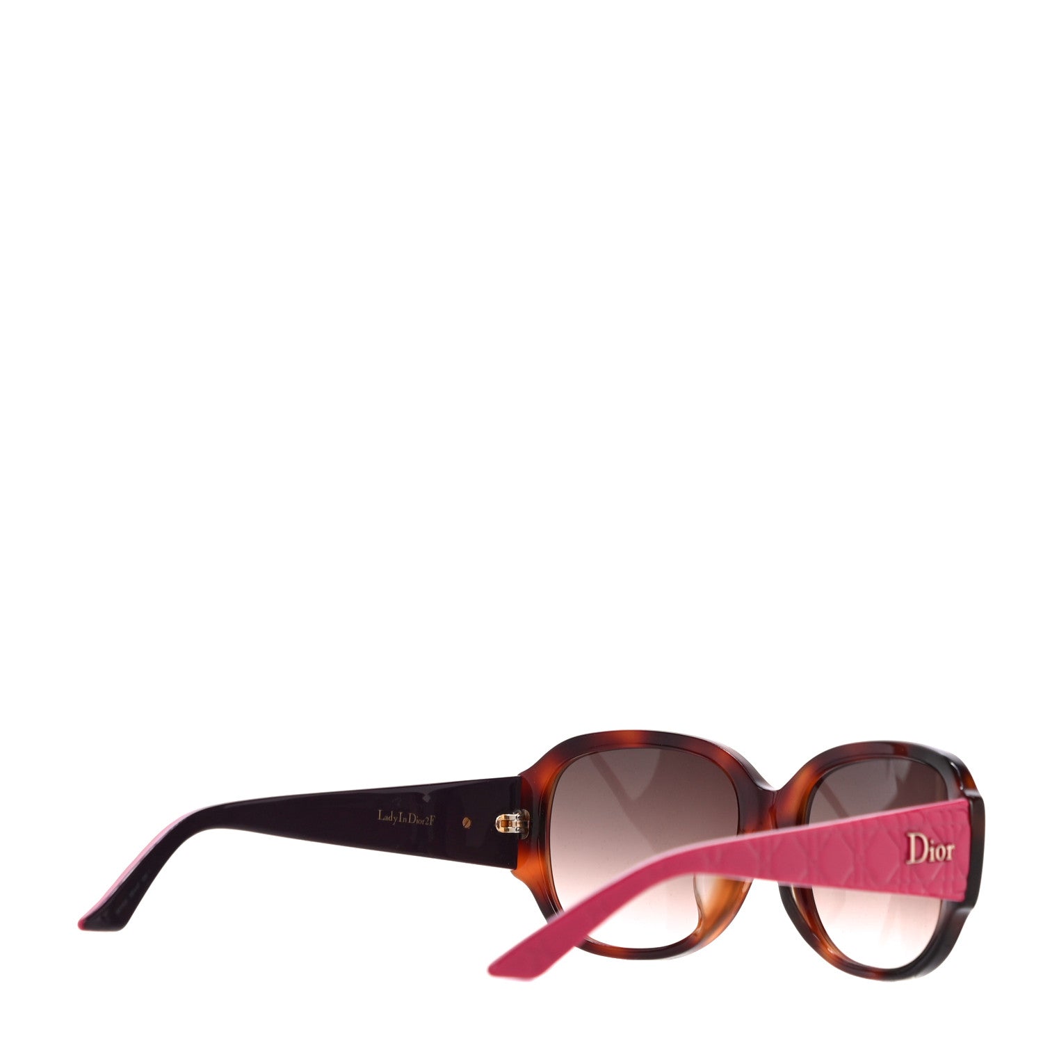 Christian Dior Resin Cannage Lady Dior 2 Sunglasses Havana Pink 3 of 10