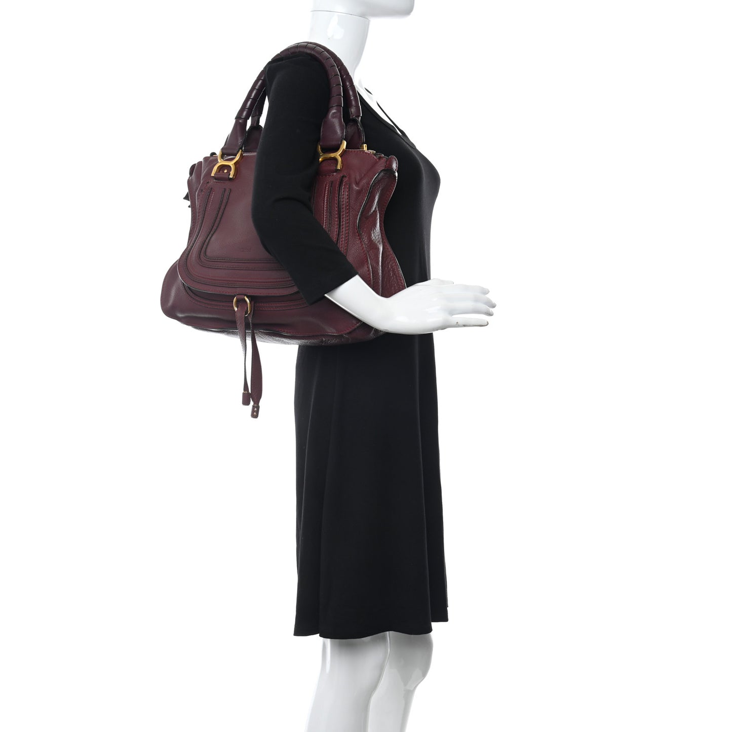 Calfskin Medium Marcie Satchel Cocoa