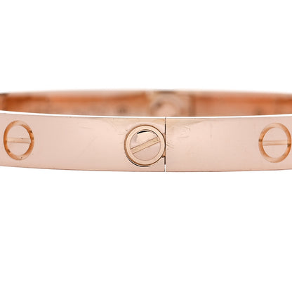 Cartier 18K Pink Gold 4 Diamond LOVE Bracelet 17 4 of 9