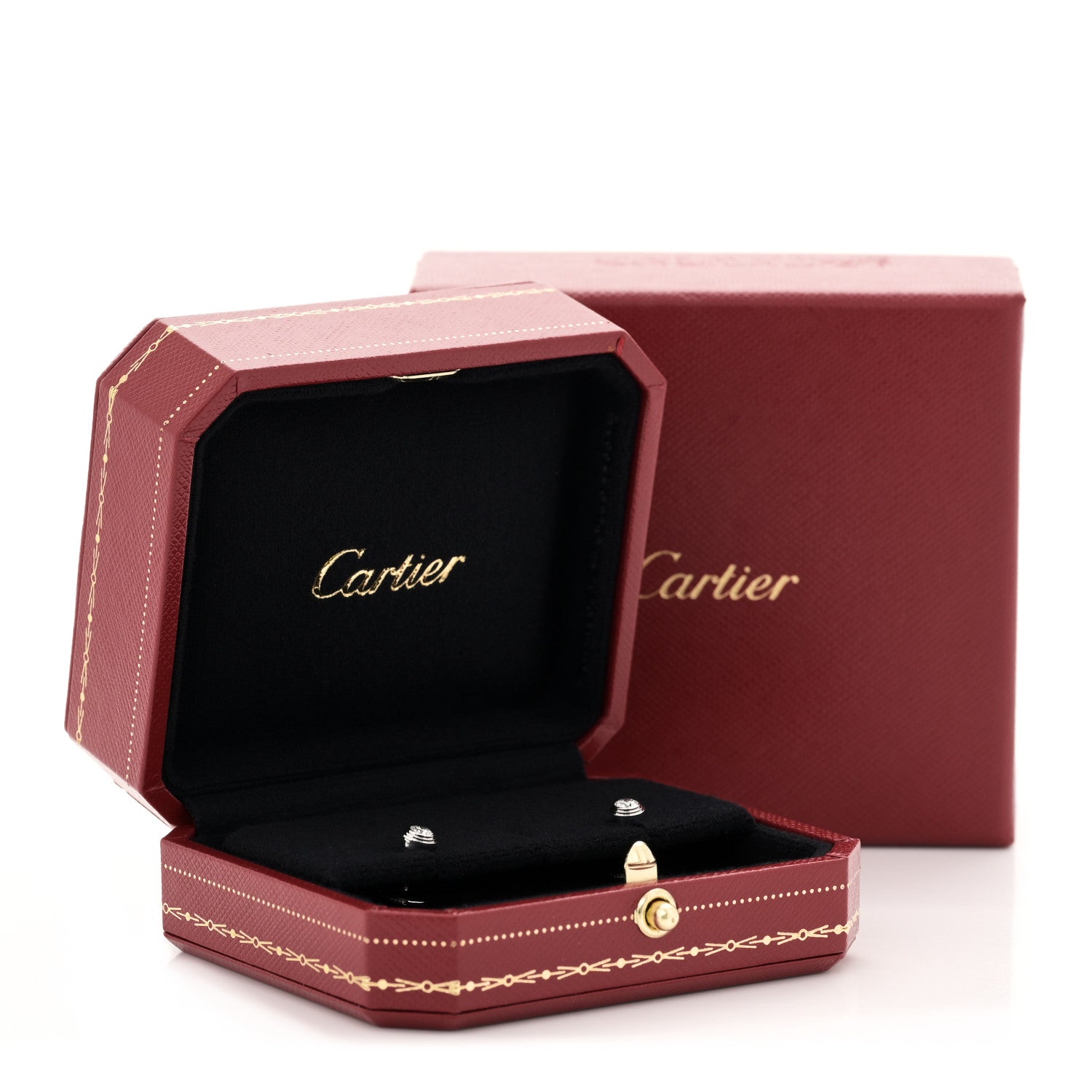 Cartier 18K White Gold Diamond MM D'Amour Earrings 5 of 5