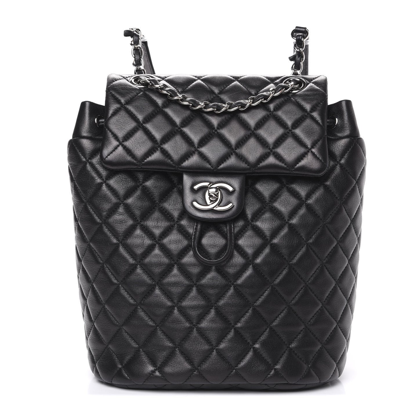 Calfskin Quilted Small Urban Spirit Backpack Black