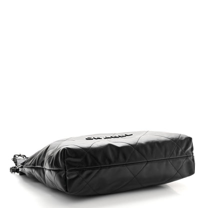 Chanel Shiny Calfskin Quilted Small Chanel 22 So Black 5 of 12
