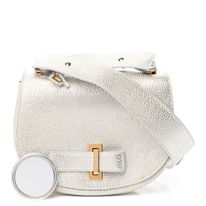 Delvaux Metallic Crispy Calfskin Mini Le Mutin Saddle Bag Antique Silver 1 of 9