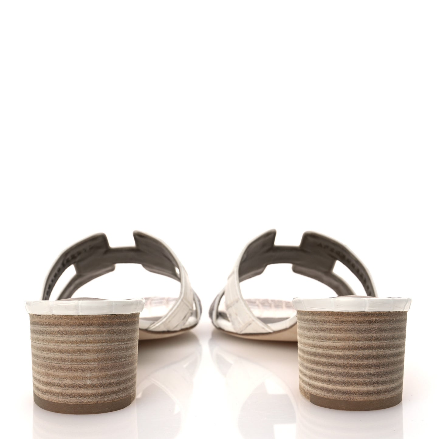 Matte Niloticus Crocodile Himalaya Oasis Sandals 40 White