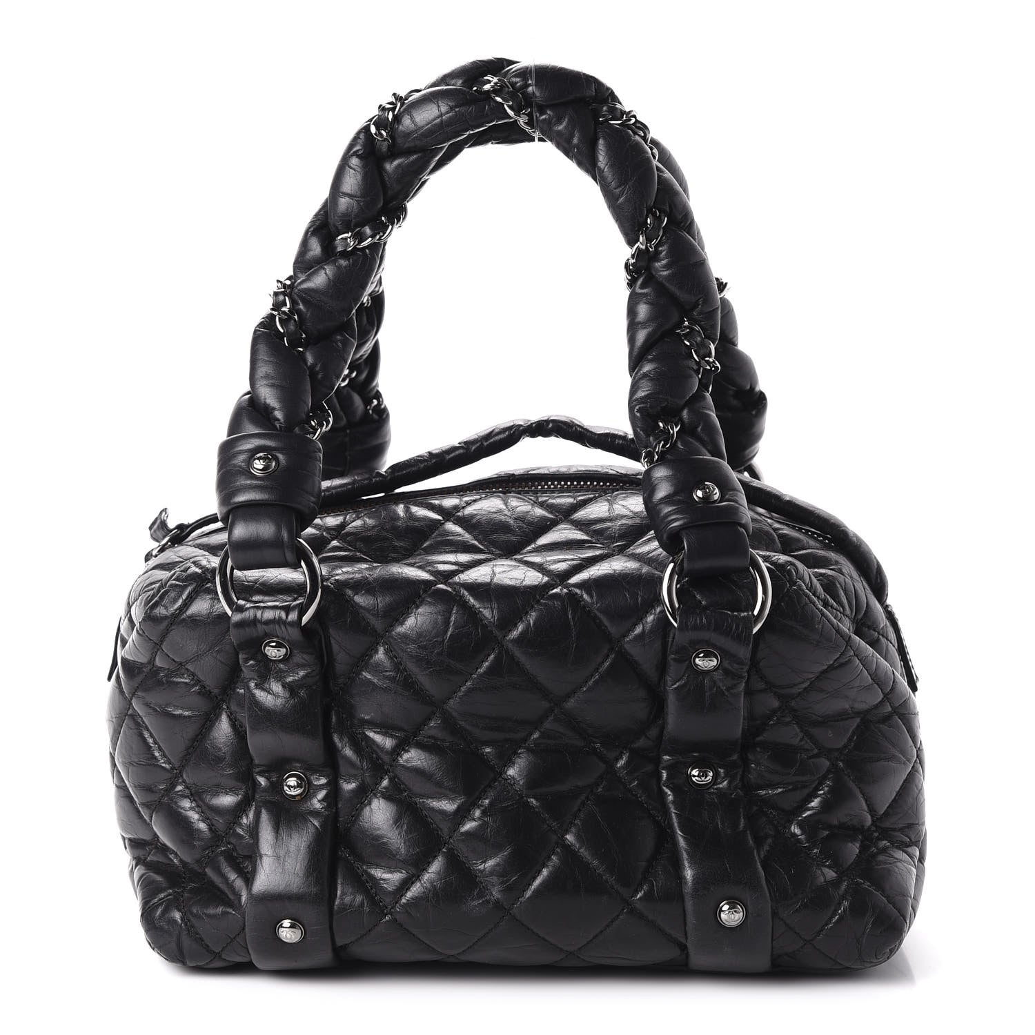 Chanel Distressed Lambskin Small Lady Braid Tote Black 1 of 10