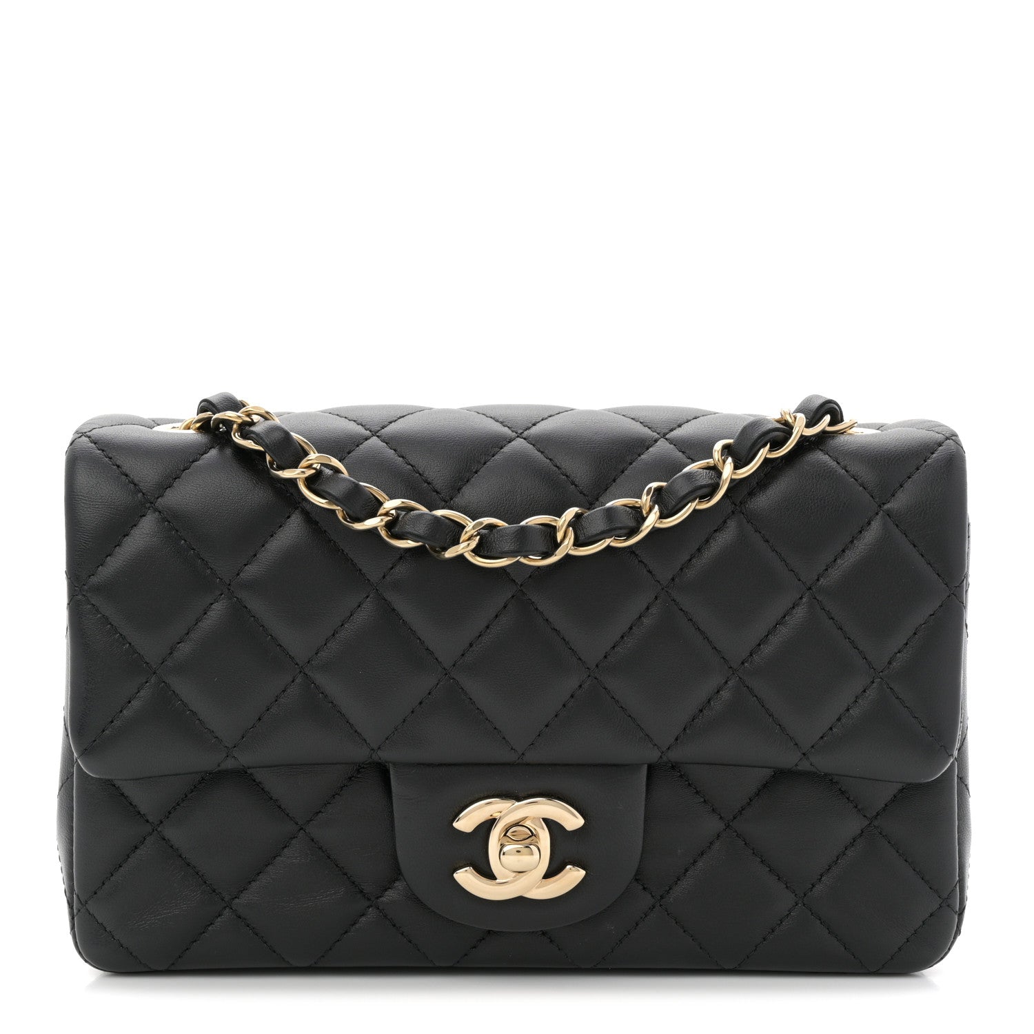 Chanel Lambskin Quilted Mini Rectangular Flap Black 1 of 12
