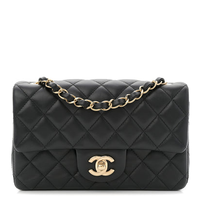Chanel Lambskin Quilted Mini Rectangular Flap Black 1 of 12