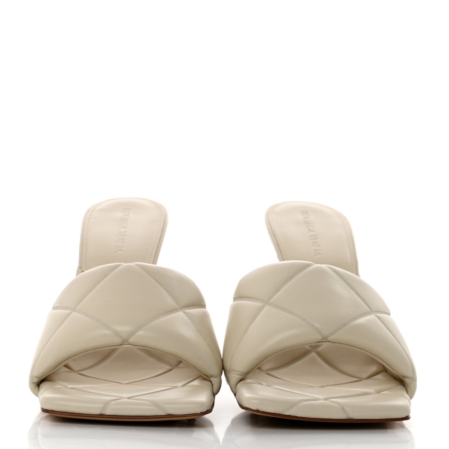 Nappa Quilted Rubber Lido Mule Sandals 42 Sea Salt