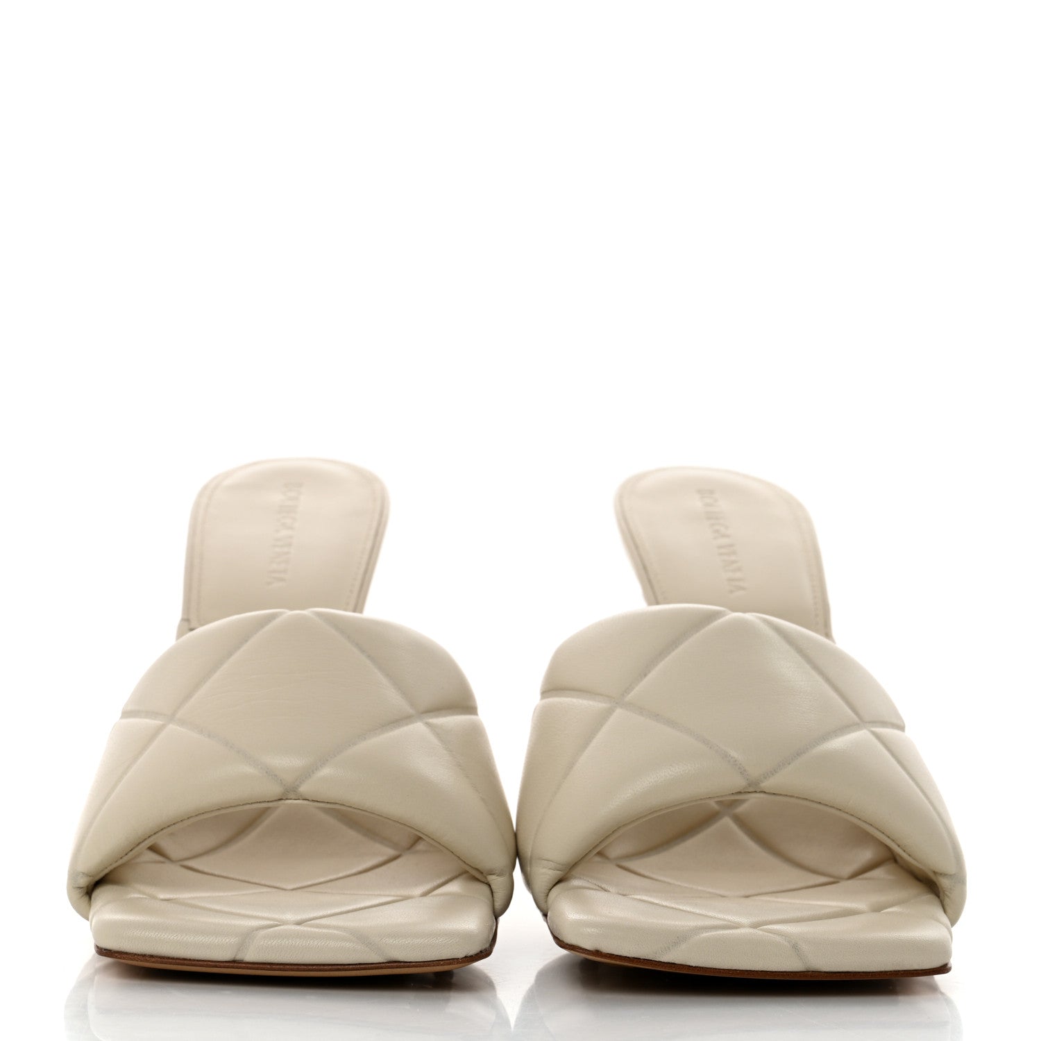 Bottega Veneta Nappa Quilted Rubber Lido Mule Sandals 42 Sea Salt 2 of 7