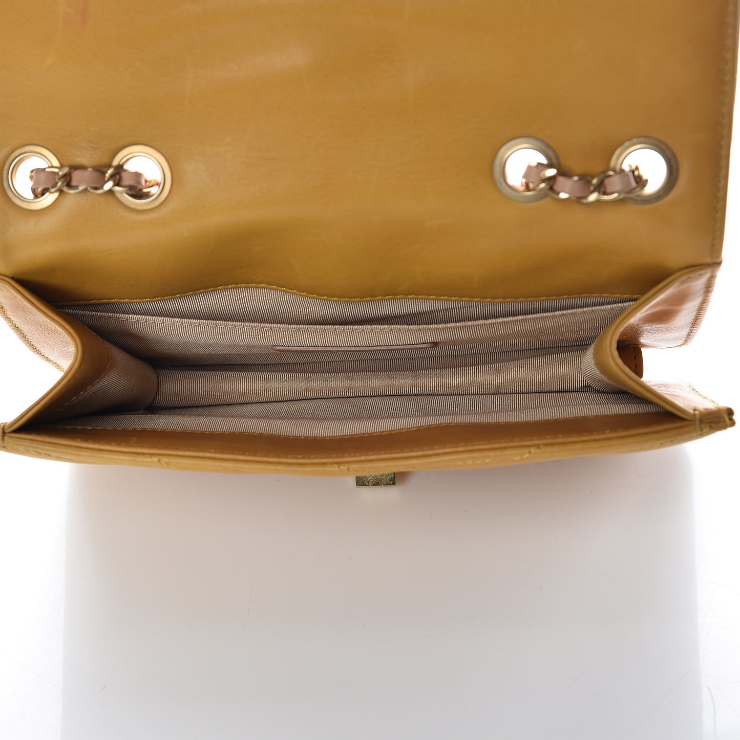 Calfskin Chevron Small Gabrielle Flap Yellow