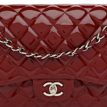 Chanel Patent Quilted Jumbo Double Flap Red 8 of 10