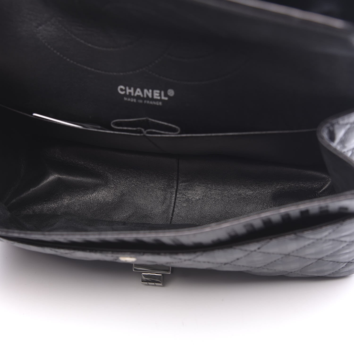 Chanel Metallic Calfskin Striped 2.55 Reissue 227 Flap Black 5 of 11