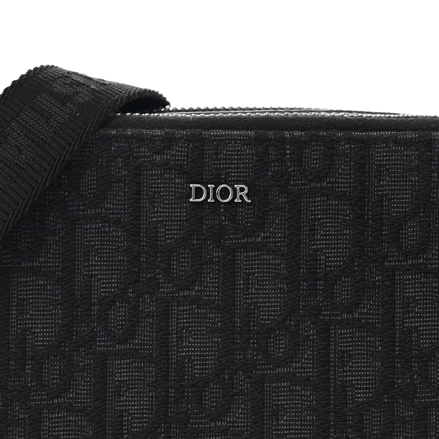 Christian Dior Oblique Zipped With Strap Pouch Blue Black 10 of 13
