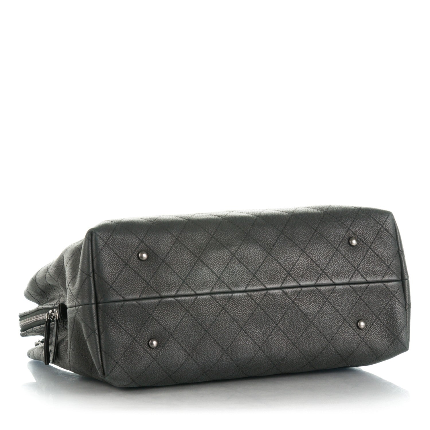 Chanel Grained Vegetal Calfskin Stitched Shopping Tote Black 5 of 8