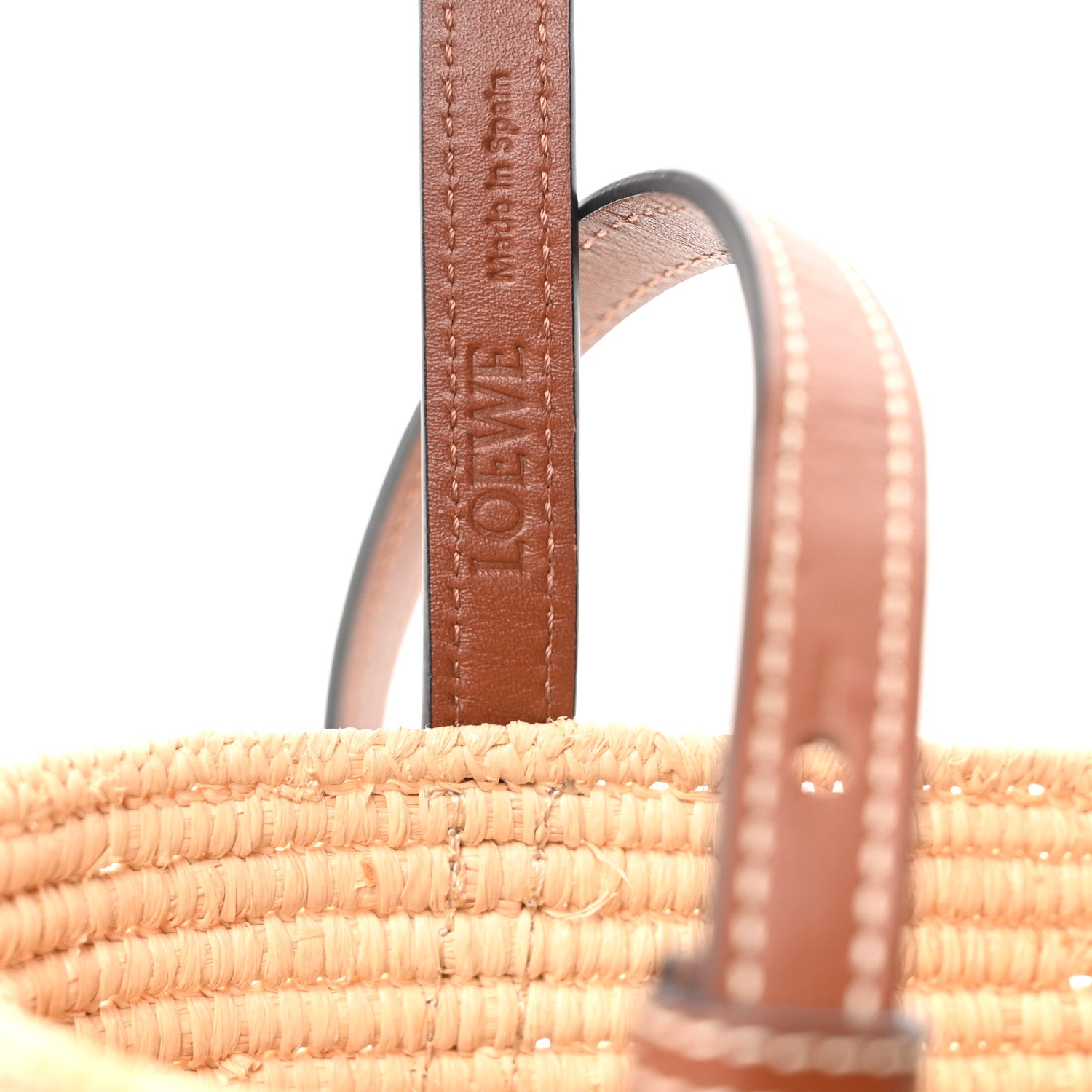 Loewe Raffia Small Square Basket Tote Bag Natural Pecan 5 of 9