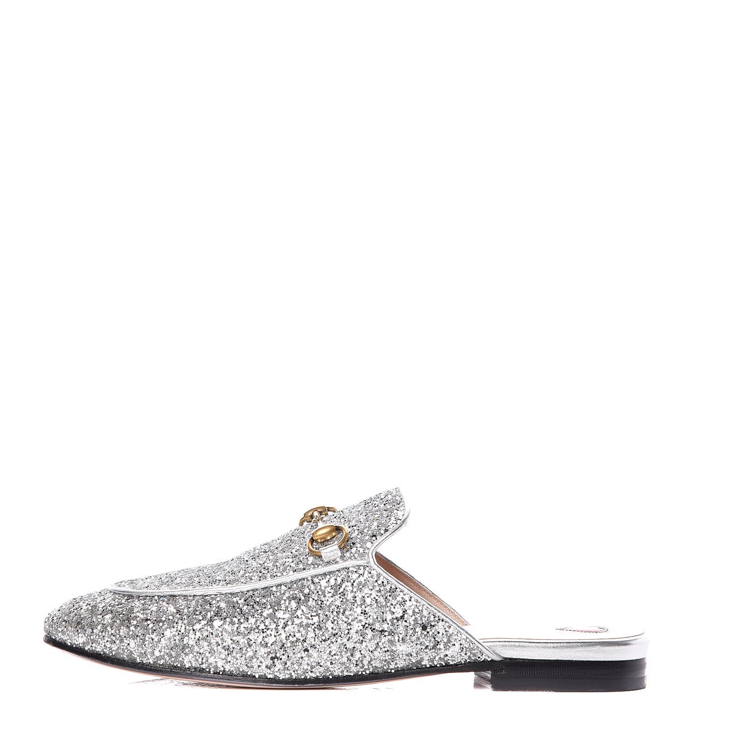 Gucci Glitter Womens Princetown Slippers 38 Silver 1 of 11