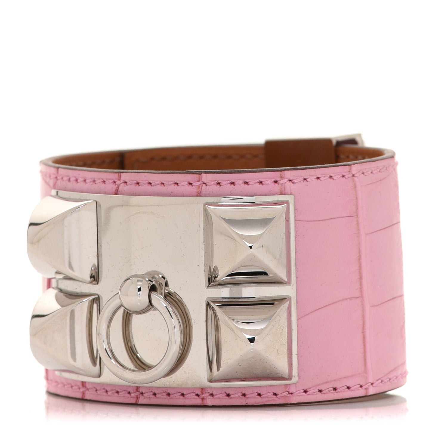 Matte Alligator Collier De Chien CDC Bracelet T3 5P Pink