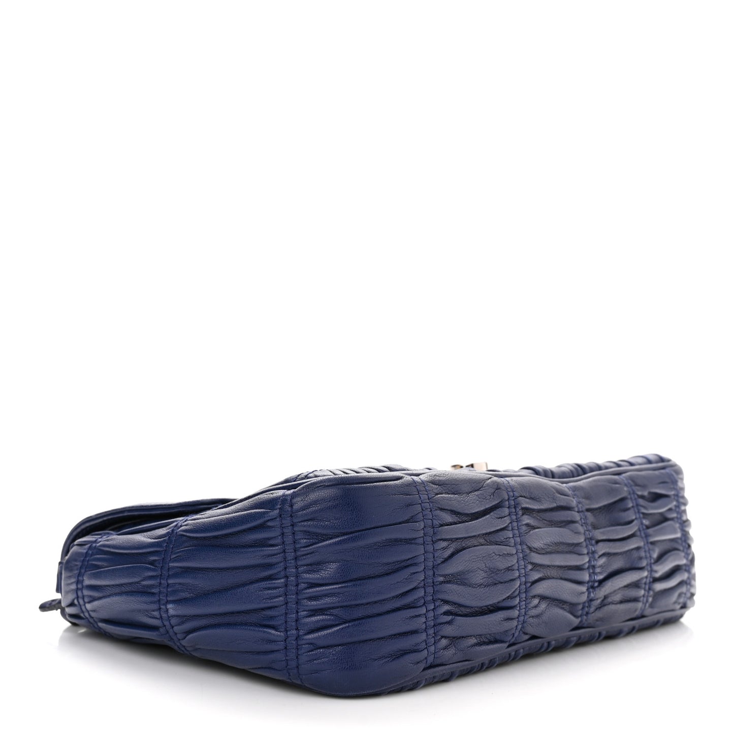 Nappa Gaufre Sound Chain Flap Shoulder Bag Inchiostro