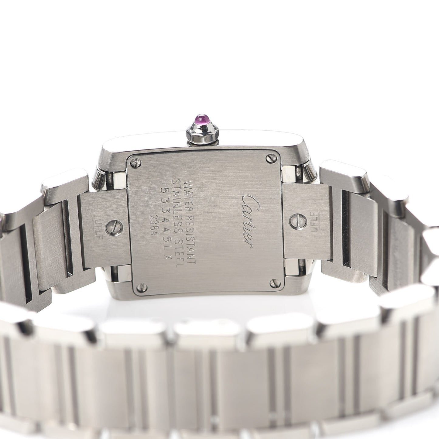 Stainless Steel 20mm Tank Francaise Quartz Watch Pink