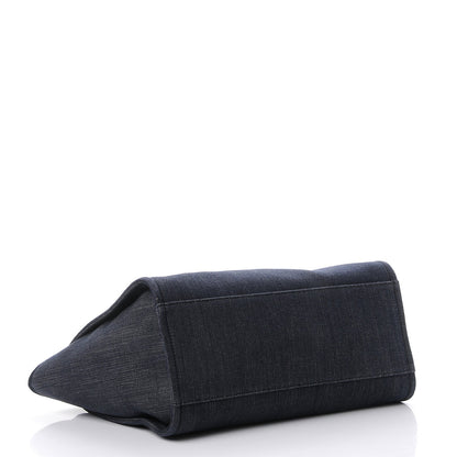 Chanel Denim Large Deauville Tote Dark Blue 4 of 8