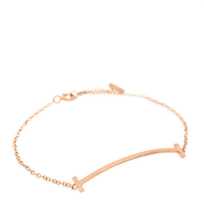 Tiffany 18K Rose Gold T Smile Bracelet 1 of 4