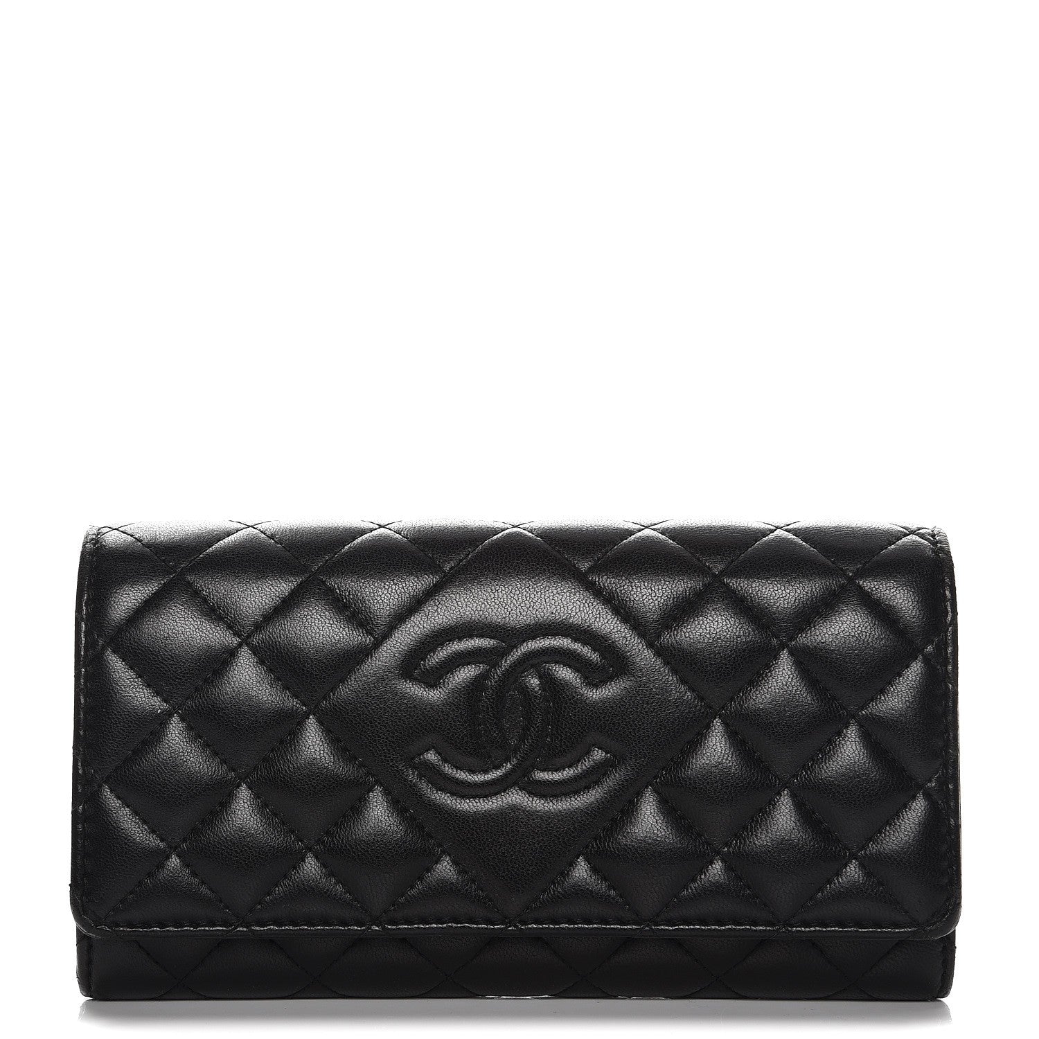 Chanel Lambskin Quilted Large Diamond CC Flap Wallet Black 1 of 9