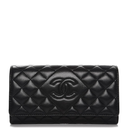 Chanel Lambskin Quilted Large Diamond CC Flap Wallet Black 1 of 9