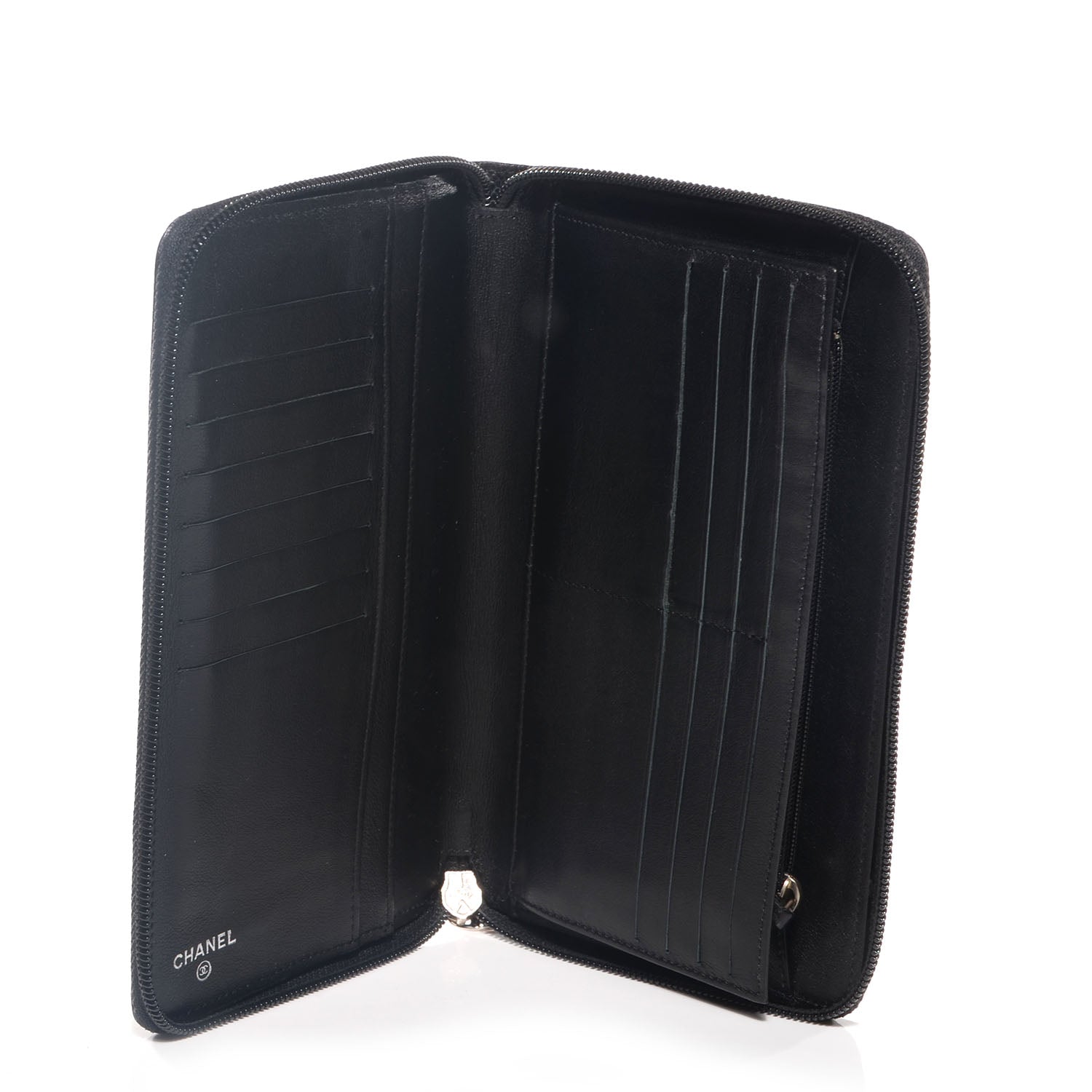 Chanel Caviar Timeless Travel Zip Wallet Black 5 of 8