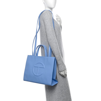Telfar Vegan Leather Medium Shopping Bag Cerulean 3 of 11