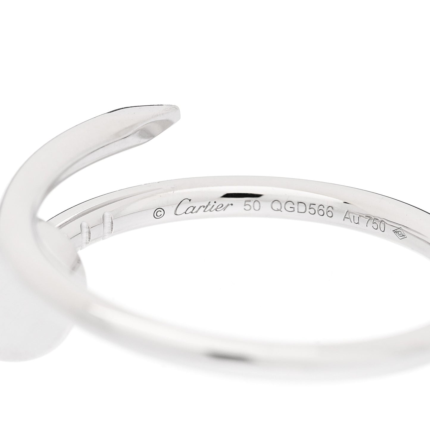 18K White Gold Small Juste Un Clou Ring 50 5.25