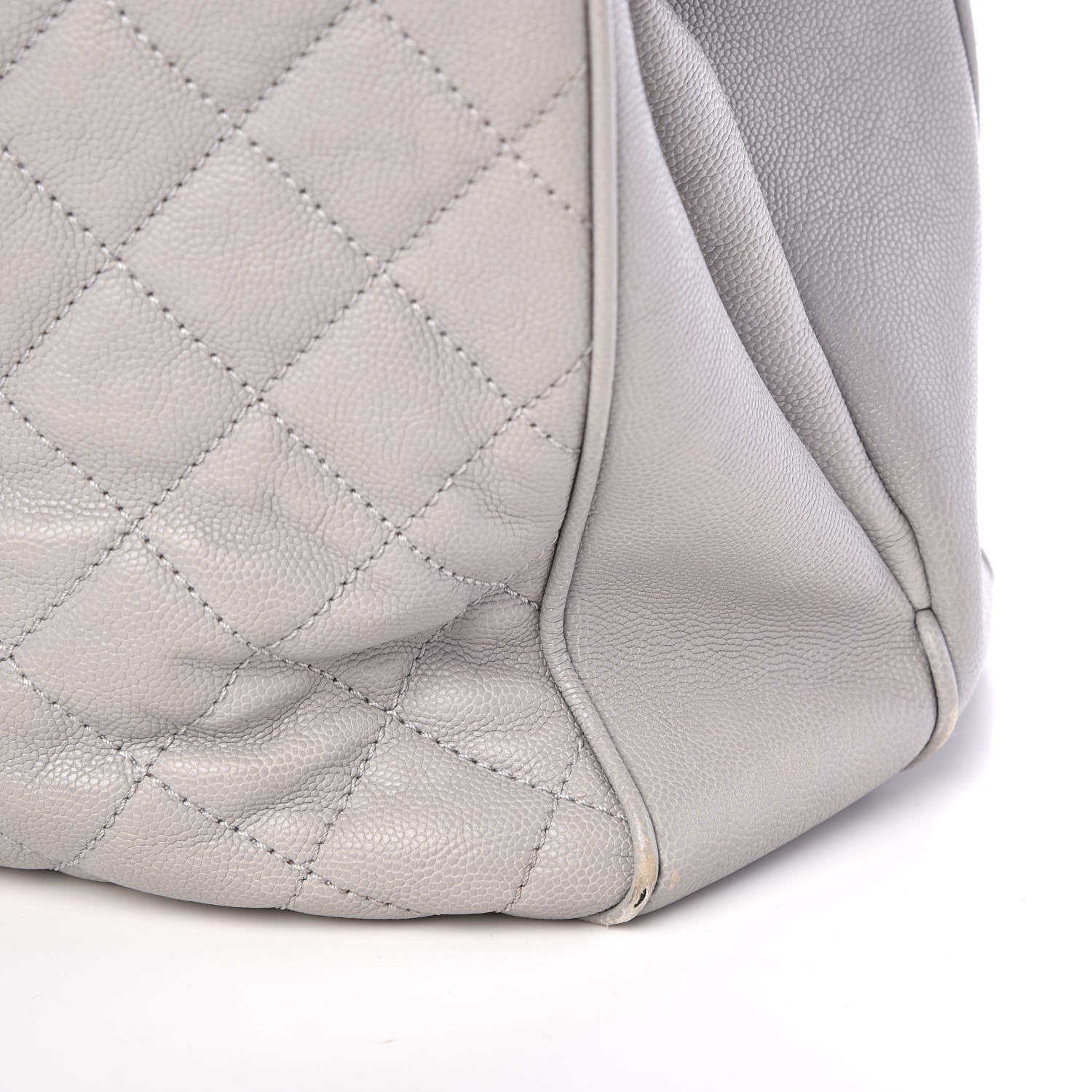 Chanel Caviar Quilted Top Handle Shopping Tote Grey 16 of 18