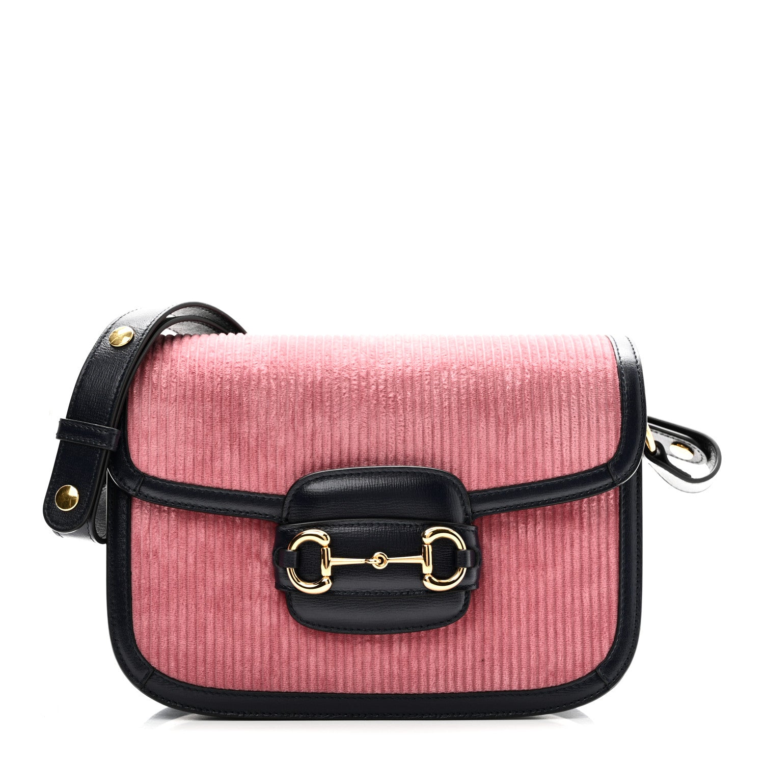 Gucci Lanzo Stretch Cord Azalea Calfskin Horsebit 1955 Shoulder Bag Lipstick Rose Blue 1 of 10