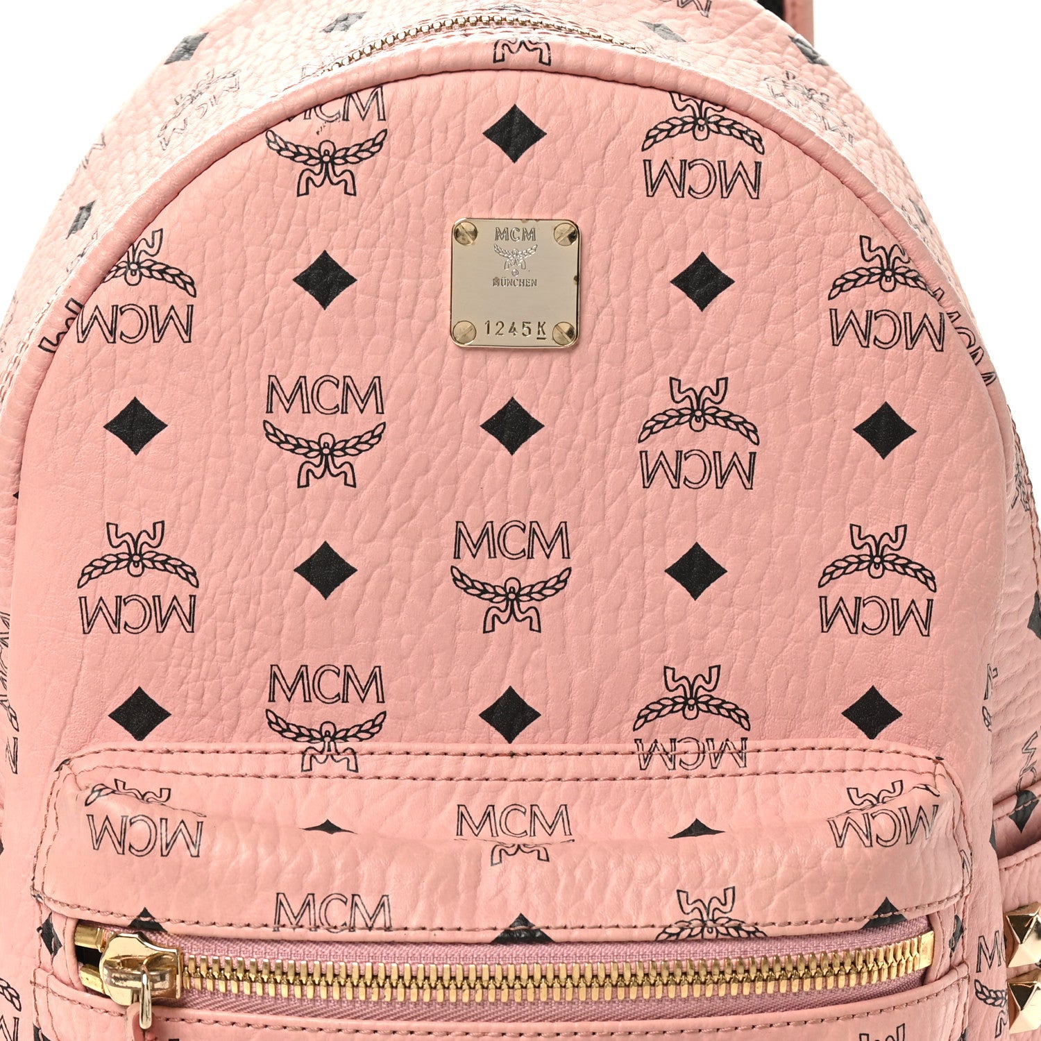 MCM Visetos Small Side Stud Stark Backpack Soft Pink 7 of 9