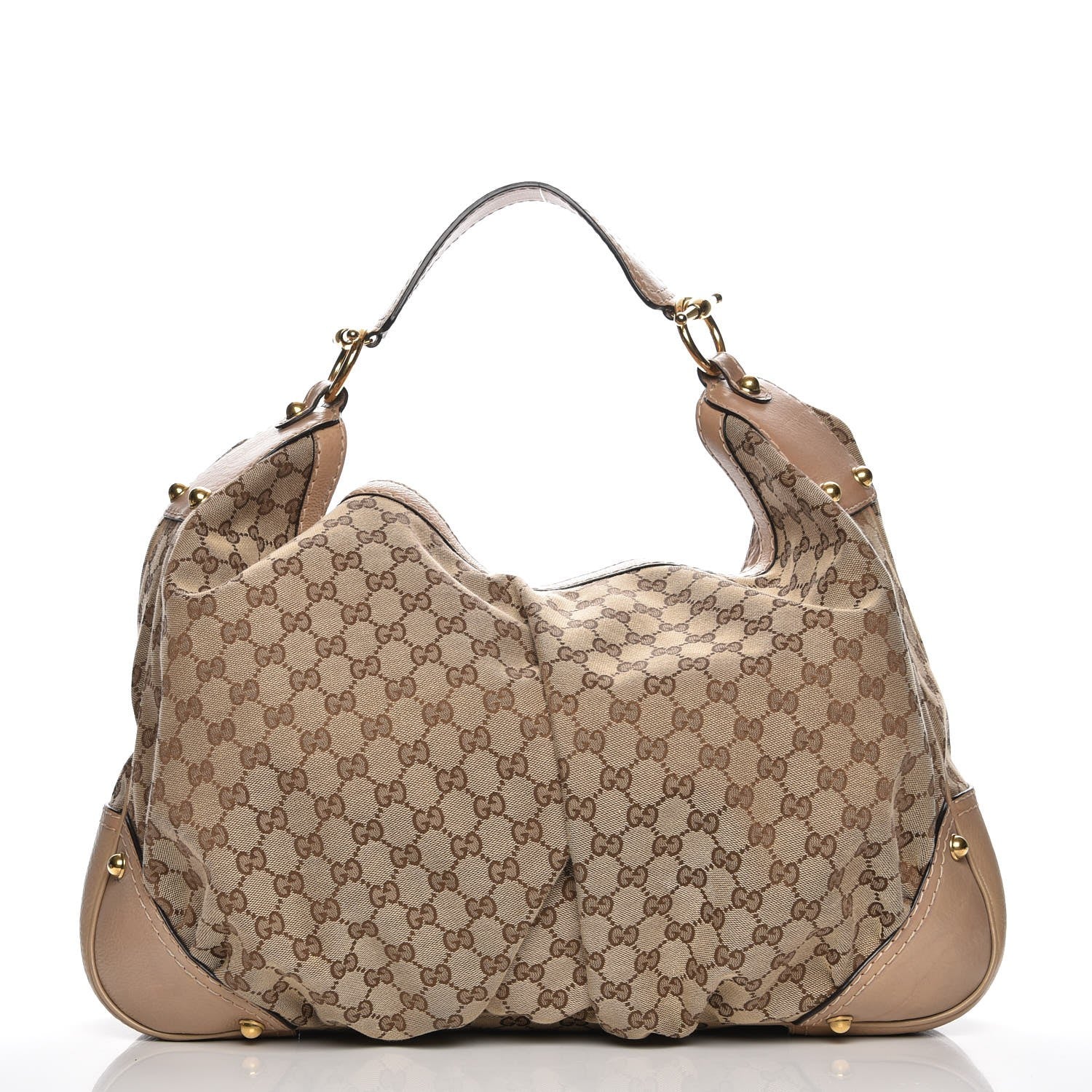 Gucci Monogram Large Jockey Hobo Beige 1 of 7