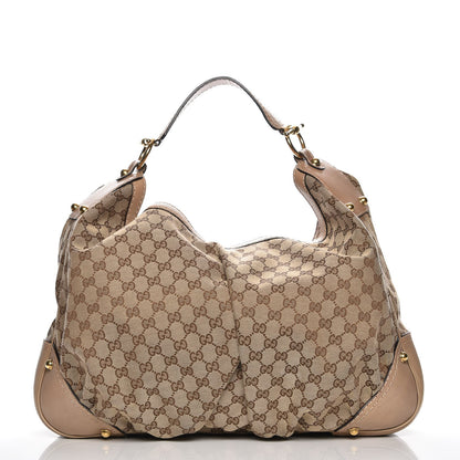 Gucci Monogram Large Jockey Hobo Beige 1 of 7