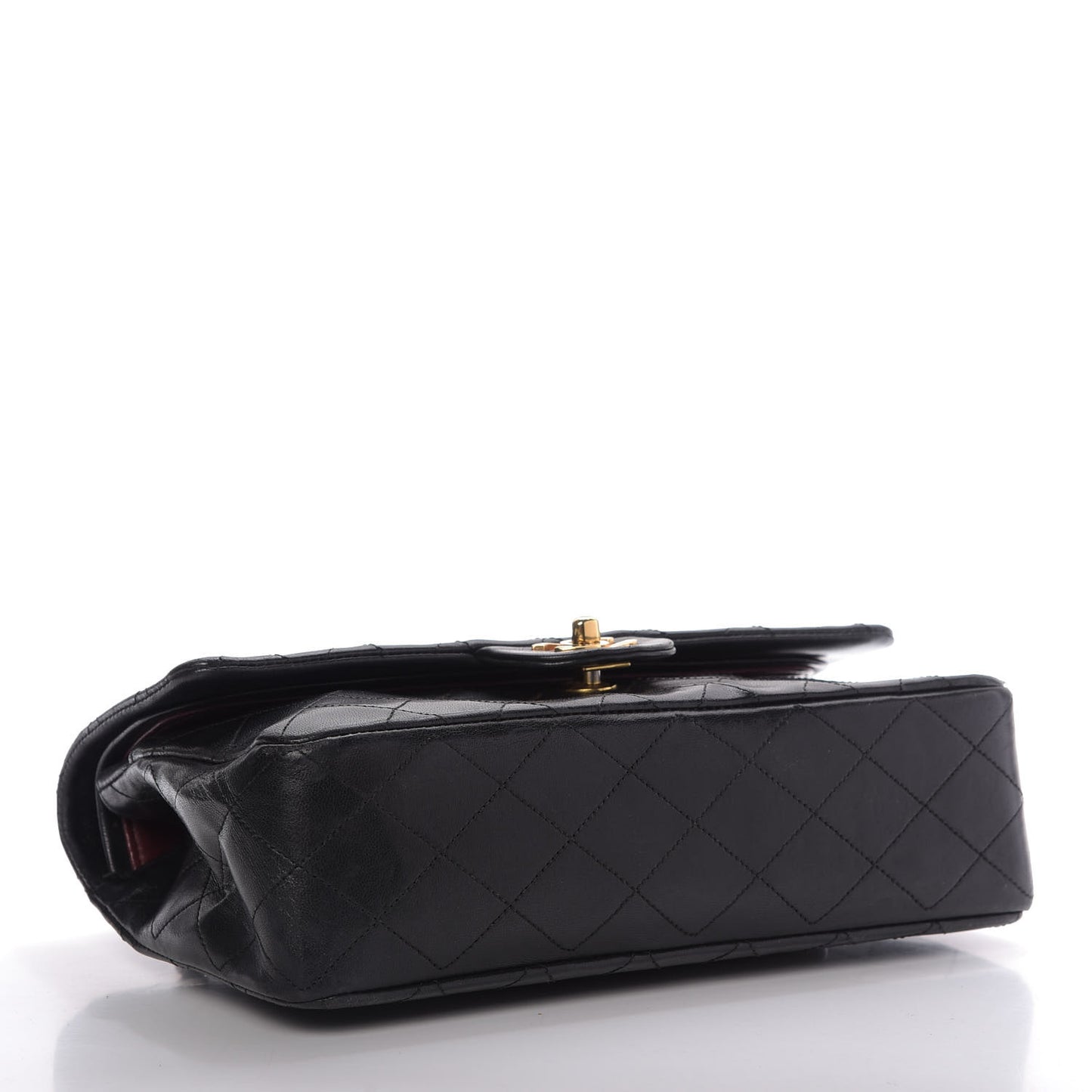 Lambskin Quilted Small Double Flap Black