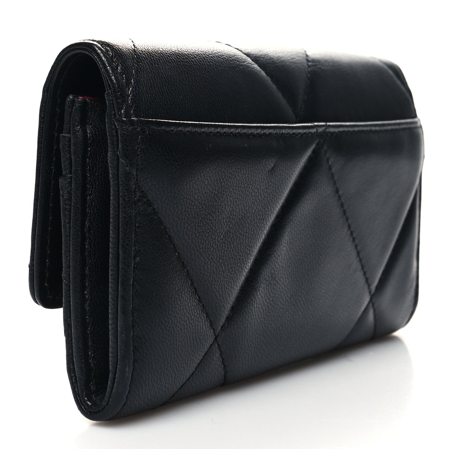 Chanel Lambskin Quilted Chanel 19 Flap Wallet Black 3 of 10