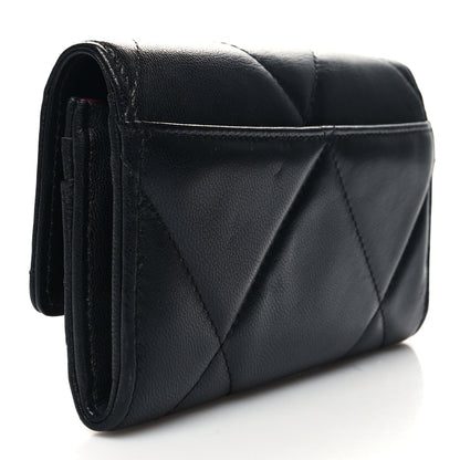Chanel Lambskin Quilted Chanel 19 Flap Wallet Black 3 of 10