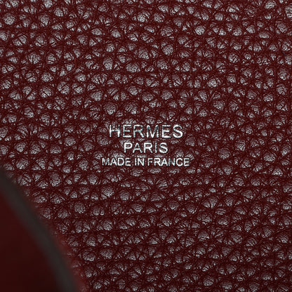 Hermes Taurillon Clemence Bi-Color Picotin Lock 22 MM Rouge H Brique 7 of 12
