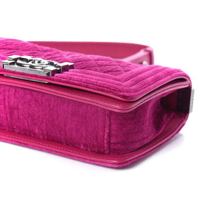 Chanel Velvet Quilted Small Boy Flap Fuchsia 10 of 10