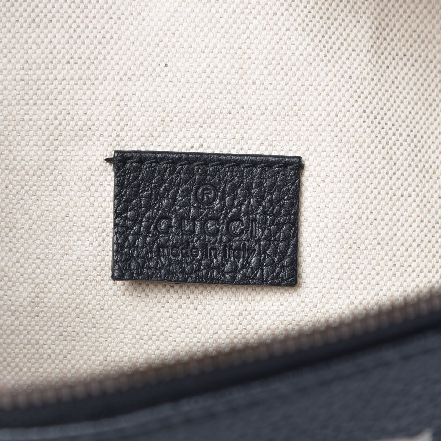 Grained Calfskin Logo Belt Bag Black