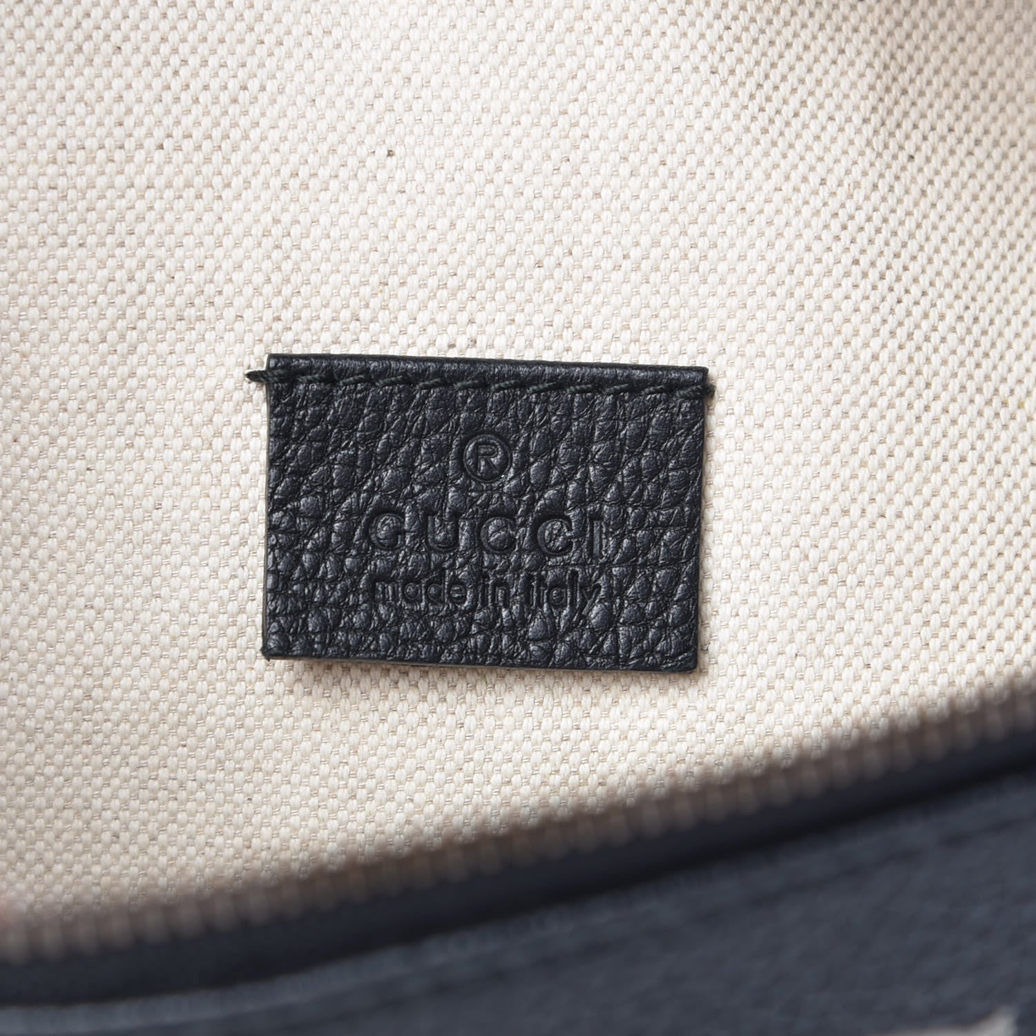 Gucci Grained Calfskin Logo Belt Bag Black 6 of 10