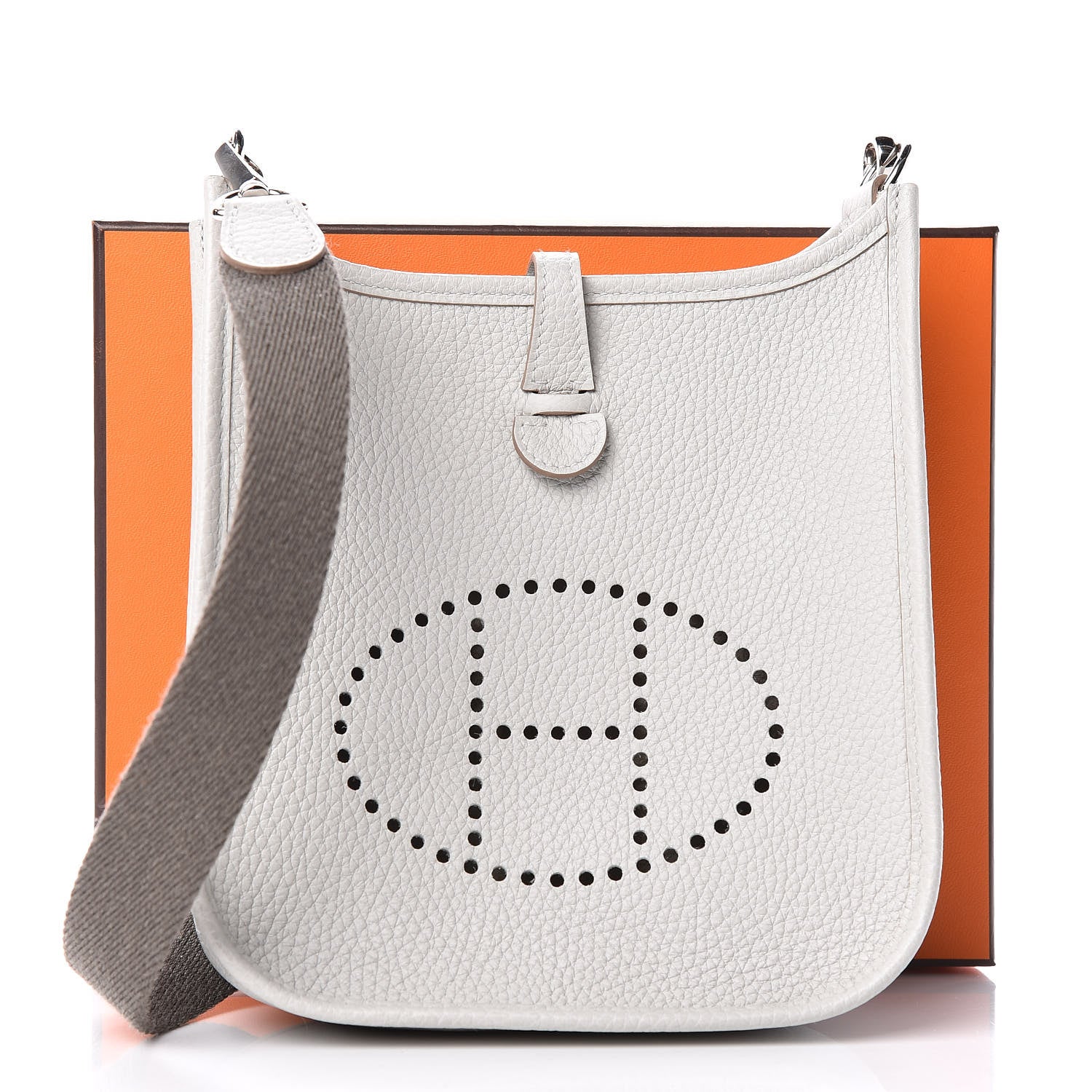 Hermes Taurillon Clemence Amazone Evelyne TPM Gris Perle Etoupe 10 of 10
