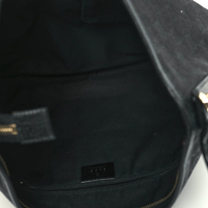 Gucci Denim Monogram Abbey D Ring Hobo Black 5 of 13