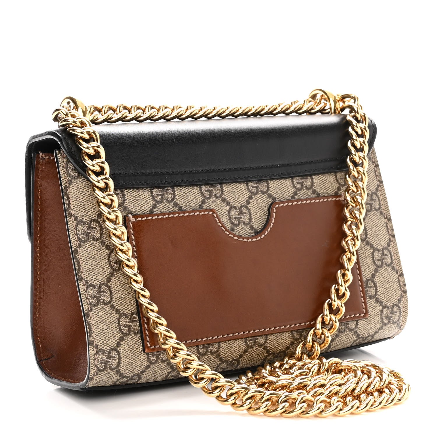 Gucci GG Supreme Monogram Calfskin Small Padlock Shoulder Bag Beige Black Cuir 2 of 10