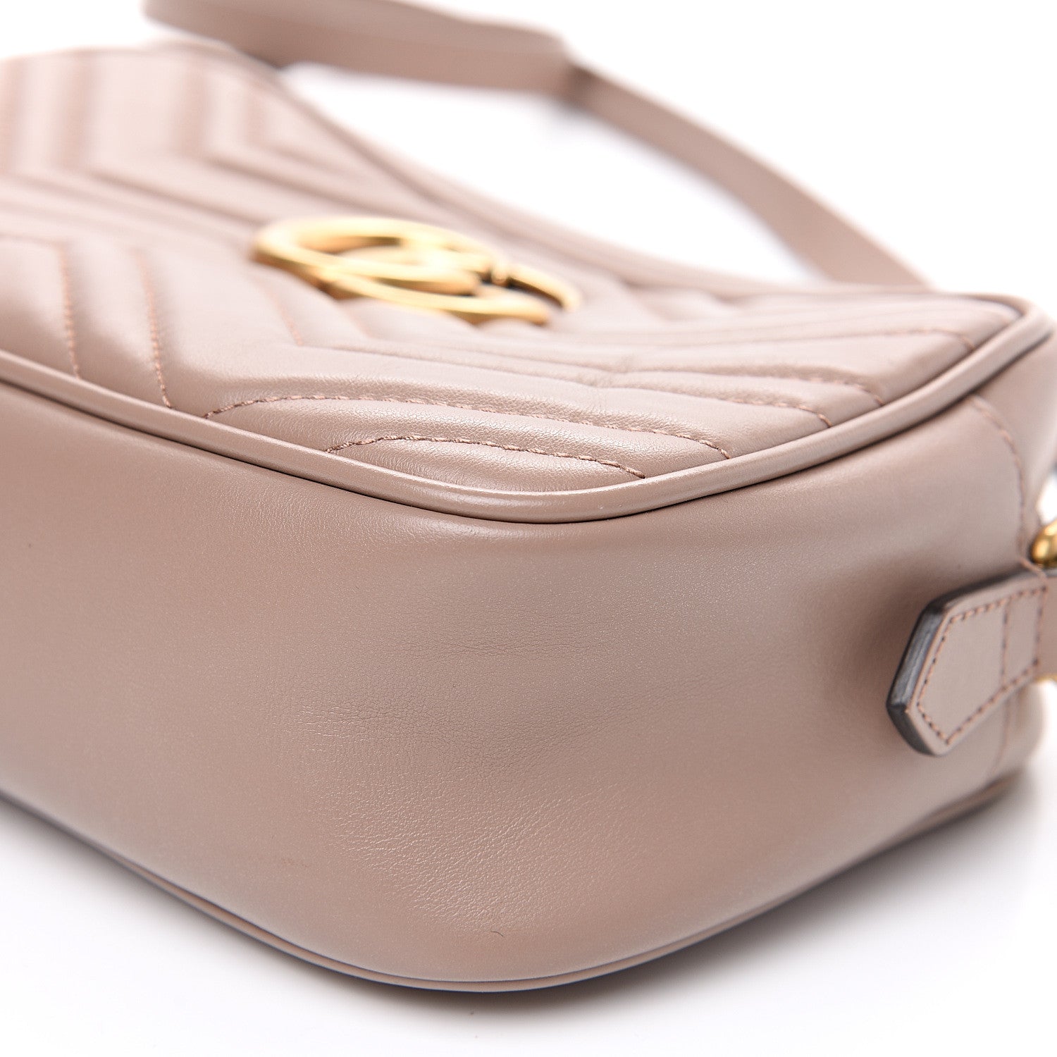 Gucci Calfskin Matelasse Small GG Marmont Chain Shoulder Bag Porcelain Rose 11 of 12